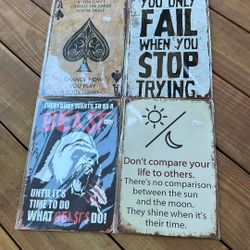 4 Man Cave / Garage Metal Signs 🪧 