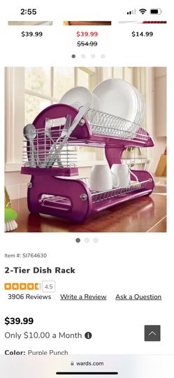 Purple Drying Dish Rack 