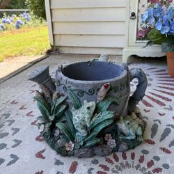 Watering Can Planter With Frog Details