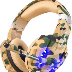Brand New BENGOO Stereo Gaming Headset for PS4, PC, Xbox One Controller, Noise Cancelling Over Ear Headphones Mic, LED Light, Bass Surround, Soft Memo