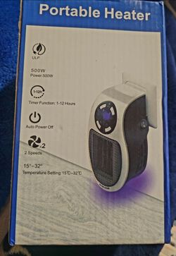 500W ultra-compact, wall-plugin portable mini space heater