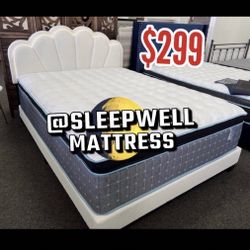 Queen Size Bed Frame With Pillow Top Mattress Included 