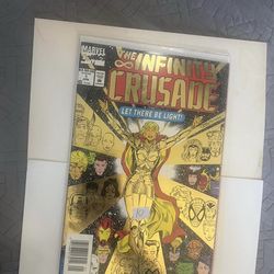 Marvel Comics The Infinity Crusade 1993 #1 Newsstand Variant Gold Ed Board Bag