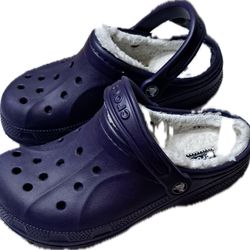 Crocs Mens Ralen Lined Clog Comfy Nautical Navy Blue Oatmeal