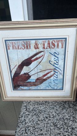 framed Crawfish seafood art Print