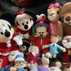 RARE Mickey Minnie Mouse Plush Talking Dolls TY Beanie Babies Wicker Basket Baby Carriage & Doll Rare Xmas Toys Action Figures & More