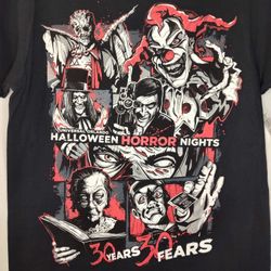 Universal Halloween Horror Nights 2020 HHN 30 Years 30 Fears Icons Shirt Small