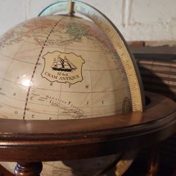 George F. Cram Antique 12in. Globe with Butler Stand