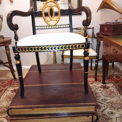 A pair of Directoire style armchairs
