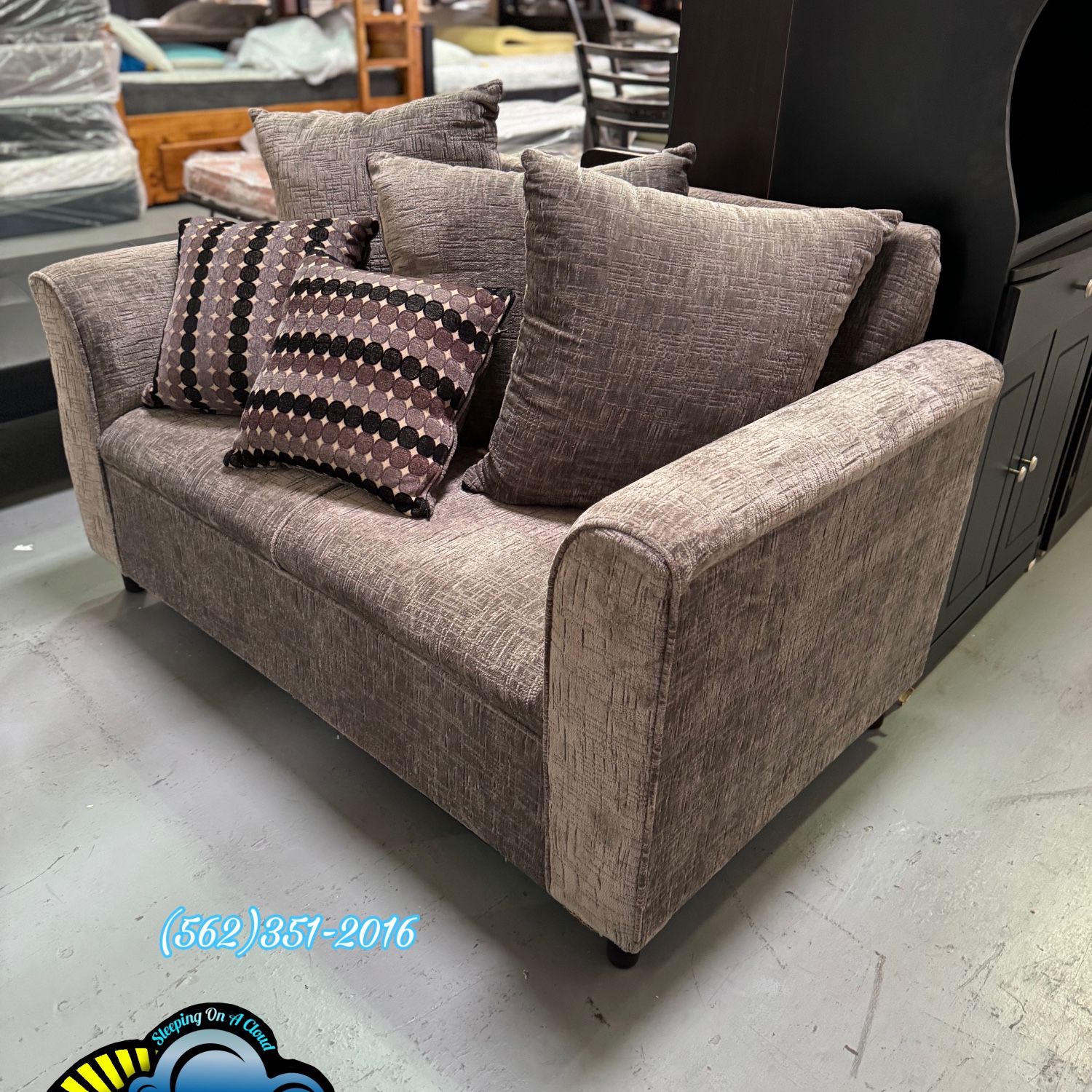 New Luxurious Sofa Grey Two Seater Couch 