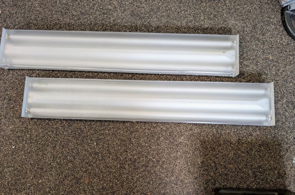 Two 48" Fluorescent Garage Shop Shed Lights 4 Feet Long