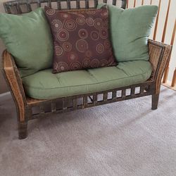 Indoor wicker seat