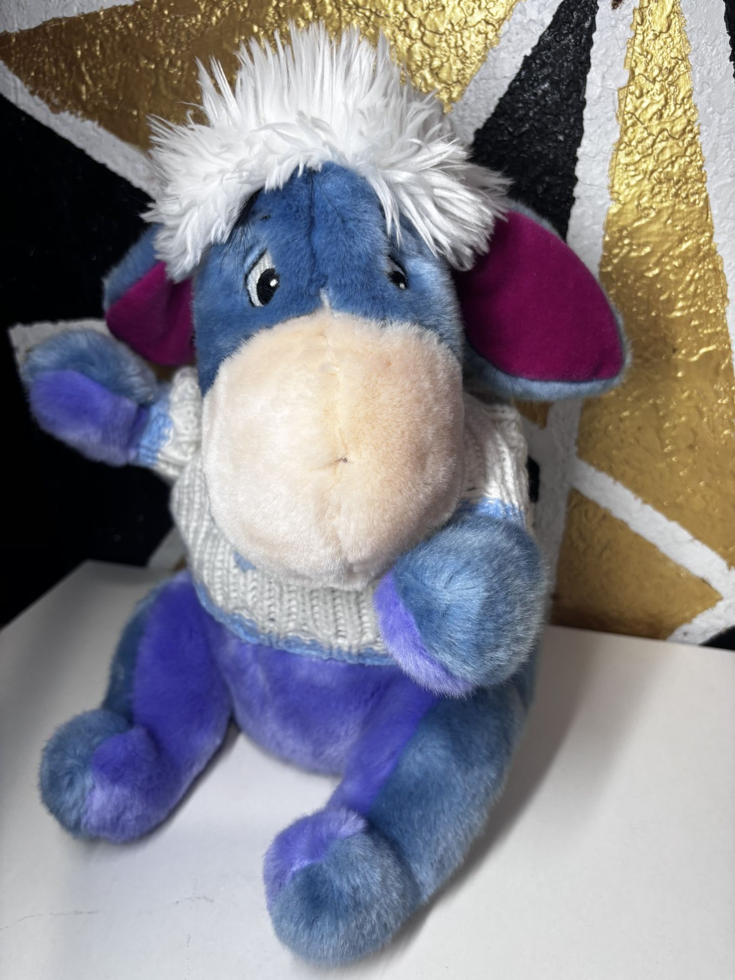 Disney Store Exclusive Winnie The Pooh's Eeyore Snowflake Plush stuffed Toy