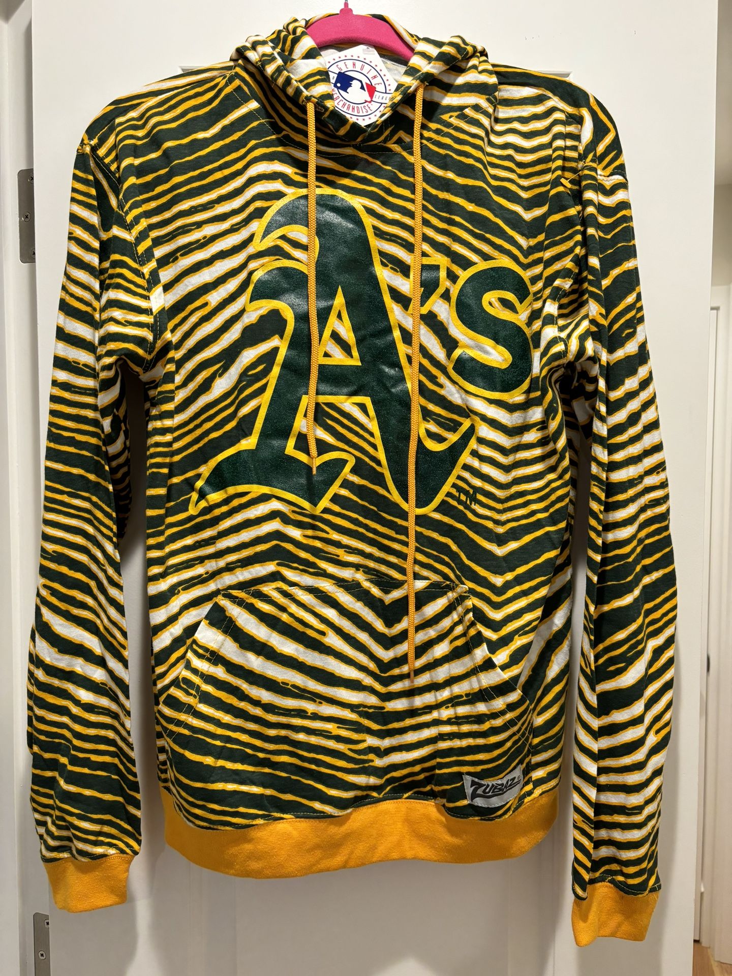 New w tags Oakland Athletics A's Mens Sizes medium Zubaz Green Yellow White Hoodie