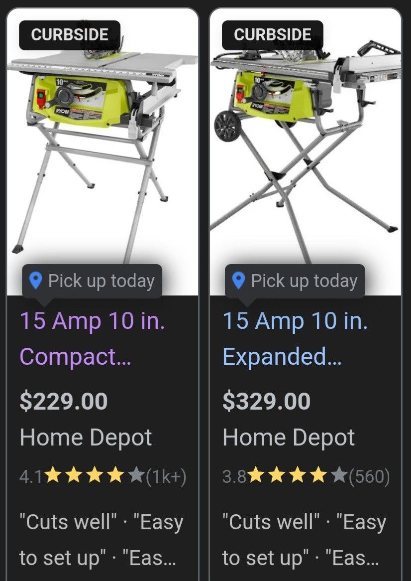 Ryobi 10 Inch table SAW with folded stand.. Like Brand New $155 Obo