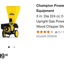3 in. Dia 224 cc 2-in-1 Upright Gas Powered Wood Chipper Shredder