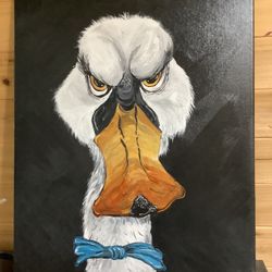 Really Angry Duck Original Painting 
