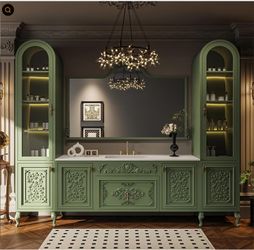 36" French Vintage Vanity + Mirror $430