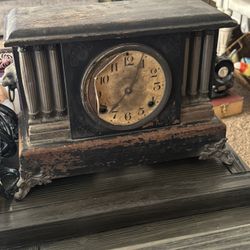 Antique Wooden Mantle Clock