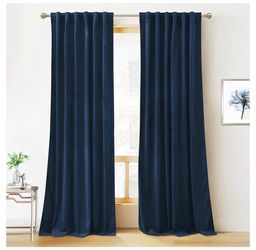 Blue velvet curtains (84 x 50)
