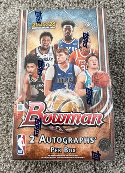 2025/26 Bowman Basketball NBA/NCAA Hobby Box 2 Autographs Per Box NEW/SEALED