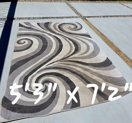 Area Carpet Modern Swirl Pattern , Palm Springs