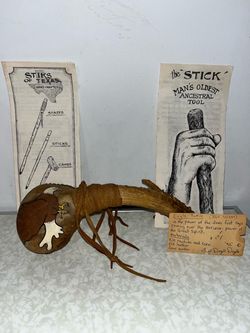 Handmade Eagle Rattle Elk Rawhide Deer Antler