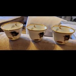 3 Fine China Tea Cups 