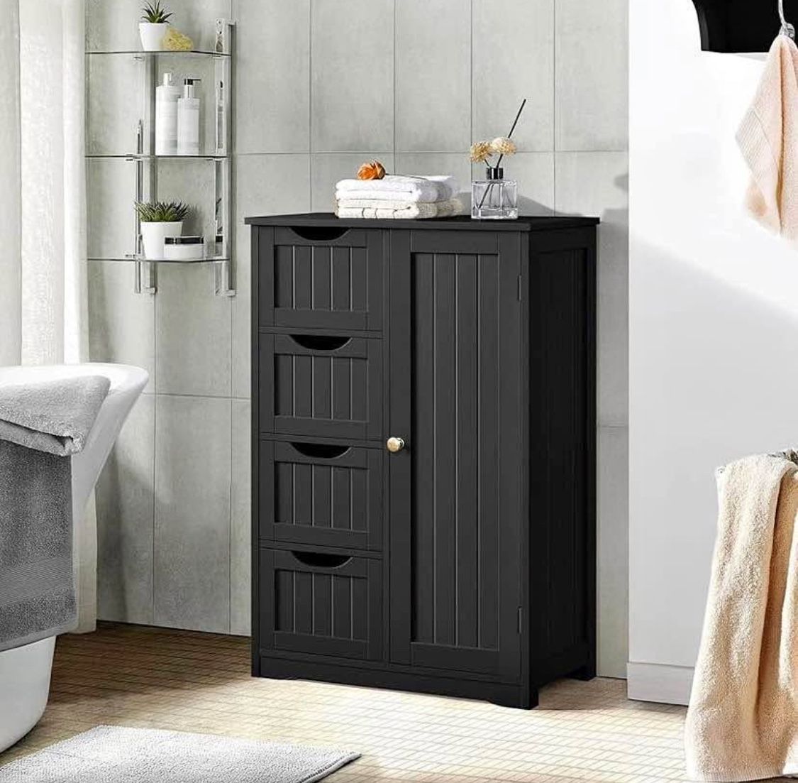 Black bathroom cabinet 611079