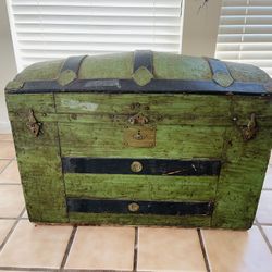 Antique Wooden Trunk 