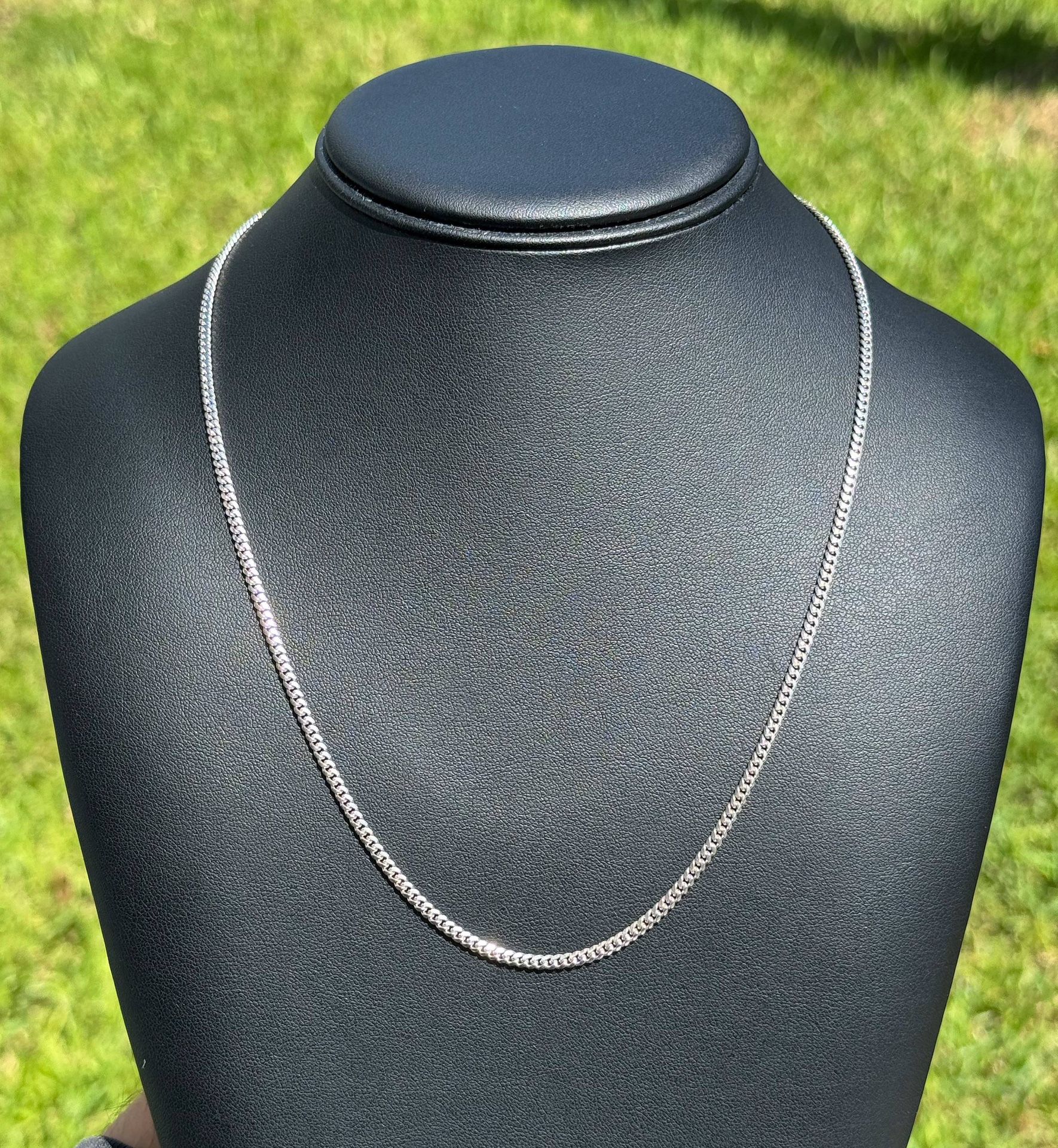 Jewelry 14k solid white Gold Cuban link 20.00” Chain necklace 11.50grams 2.70mm