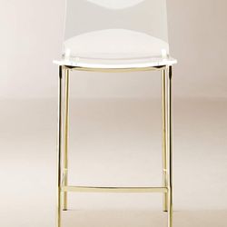 BRASS ACRYLIC BAR STOOLS BY CB2 