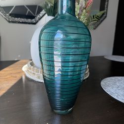 Blue glass vase