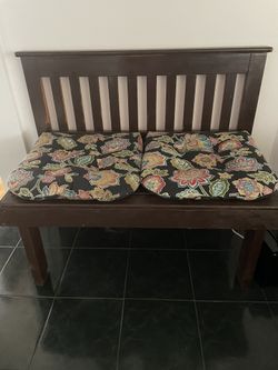 Dark Brown Wooden Bench