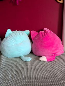 Lot of 2 Large Squishmallows (Fern the Fox & Nicole Caticorn) - Clean!