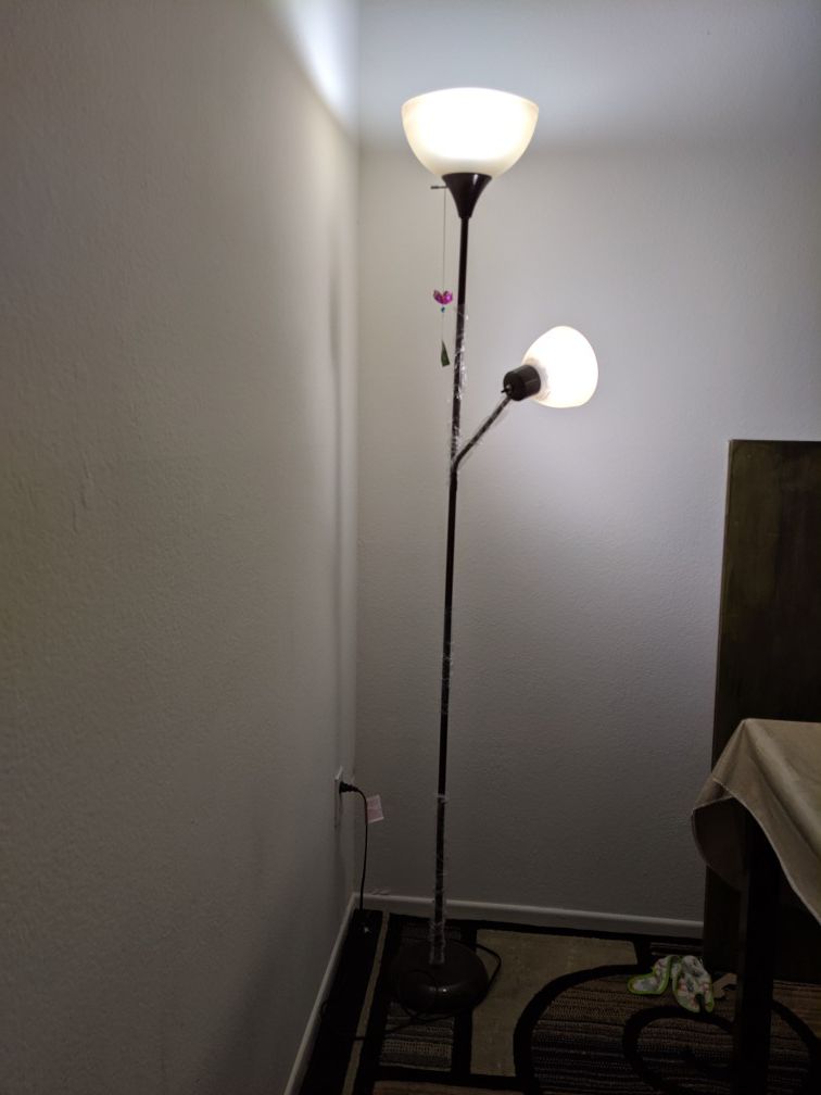 2 Light Floor Lamp with Bulb - $15