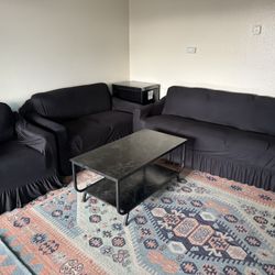 6 Setter Sofa With Covers And Coffee Table 