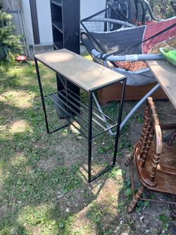 Wood and metal shelf with 2 shelves like New