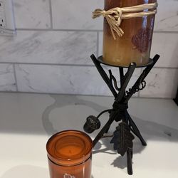 Pier 1 Candle Stand & 2 Candles
