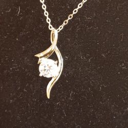 Moissanite Solitaire Necklace 1 Carat