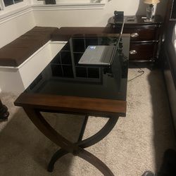 Glass Top Wood Frame Desk