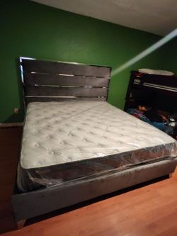 King bed frame with mattress pillow top on sale for: