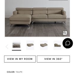 Brand New Leather Sectional Beige 