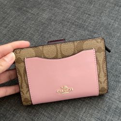 Coach small wallet pink signature classic 