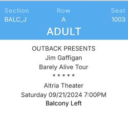 One (1) Jim Gaffigan Ticket for Saturday Sept. 21st