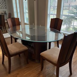 Glass Dinning Room Table With Wine Rack
