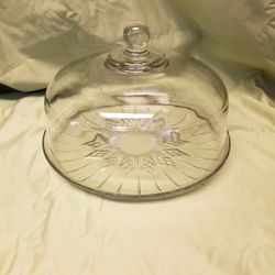Glass Cake Dish And Dome Cover 