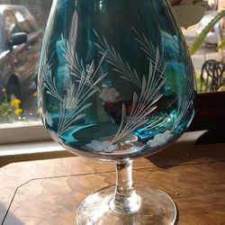 Blue cut glass 1960 Large 