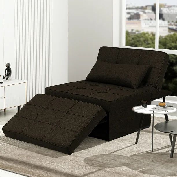 4-in-1 Multi-Functional Convertible Chair Bed, Folding Sofa Bed Ottoman Futon Couch with Adjustable Backrest Recliner lounger for Living Room