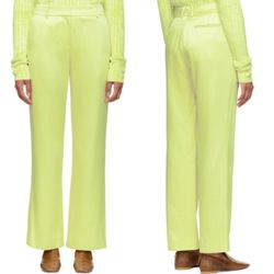 Sies Marjan Tatum wool-blend satin straight leg high rise trousers pants size 0
